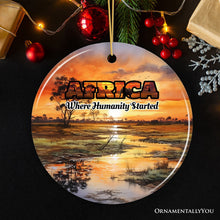 Load image into Gallery viewer, Artistic Natural Beauty of African Landscapes and Wildlife with Quotes Ornament, Christmas Gift or Travel Souvenir, Safari, Serengeti and Mount Kilimanjaro
