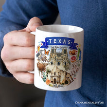Carregar imagem no visualizador da galeria, Artistic Texas State Themes and Landmarks Personalized Mug With Custom Name
