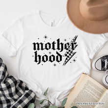 Load image into Gallery viewer, Checkered Motherhood Lightning T-Shirt, Black and White Retro Tee for Strong Mothers
