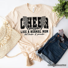 Carregar imagem no visualizador da galeria, Cheer Mom Lightning T-Shirt, Cheerleader Retro White and Natural Tee for Proud Sports Mothers
