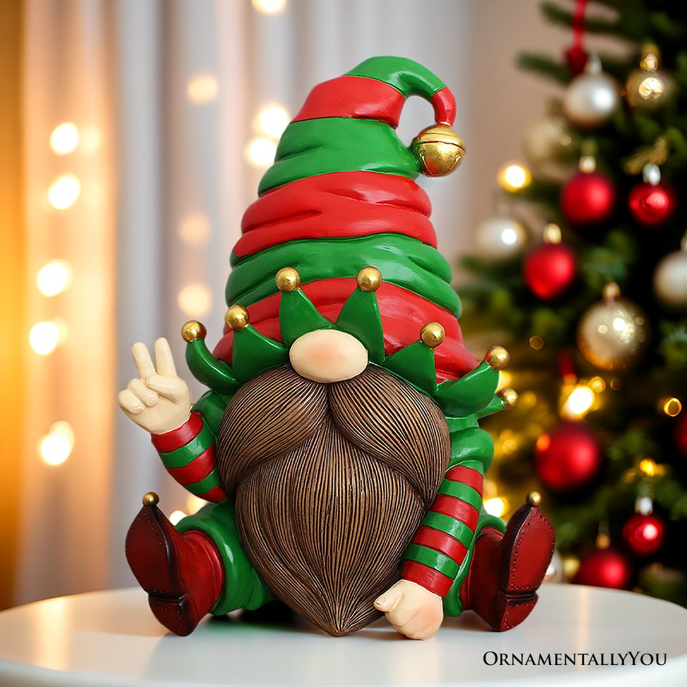 Cheerful Elf Gnome Festive Figurine, 8