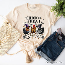 Cargar imagen en el visor de la galería, Chick or Treat Chicken T-Shirt, Funny Farmhouse Halloween Tee
