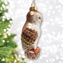Cargar imagen en el visor de la galería, Classic Barn Owl Glass Christmas Ornament
