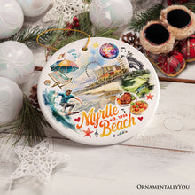 Cargar imagen en el visor de la galería, Classic Myrtle Beach Artistic Handcrafted Christmas Ornament, South Carolina Souvenir and Keepsake Decor
