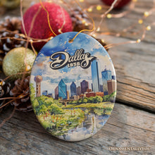 Load image into Gallery viewer, Dallas City Artistic Ceramic Ornament, Texas Souvenir and Christmas Decoration Keepsake
