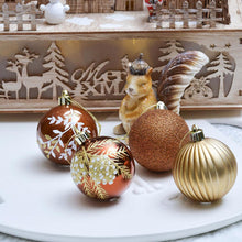 Carregar imagem no visualizador da galeria, Fall Inspired Bronze Gold 9 Piece Christmas Ornament Bauble Bundle
