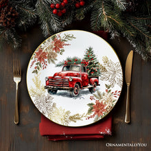 Carregar imagem no visualizador da galeria, Farmhouse Christmas Set of 4 Plates with Real Gold Elements, Holiday Tableware Collection for Salad, Dessert, Appetizer, and Side Plates
