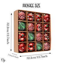 Load image into Gallery viewer, Festive Christmas Ornament Bundle, 16 Red and Green Glittered Baubles
