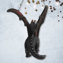 Load image into Gallery viewer, Fierce Mystical Black Dragon Ornament, Mythical Creature Gothic Fantasy
