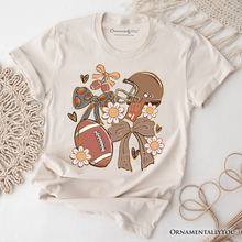 Carregar imagem no visualizador da galeria, Football Mom Coquette Bow Daisy T-Shirt, Retro Fall Game Day Preppy Tee
