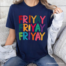 Carregar imagem no visualizador da galeria, Friday Teacher T-Shirt, Friyay White, Natural, Navy and Black Weekend Vibes Tee

