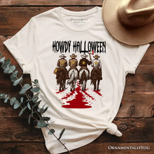Cargar imagen en el visor de la galería, Howdy Halloween Cowboy Men T-Shirt, Sheriff Western Riders Spooky Tee
