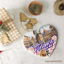 Carregar imagem no visualizador da galeria, Illustrated Scenery of Florence City Ceramic Ornament, Italy Travel Souvenir and Christmas Gift
