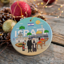 Load image into Gallery viewer, Israel Heritage and Culture Christmas Ornament, Religious Jewish Icons and Star of David
