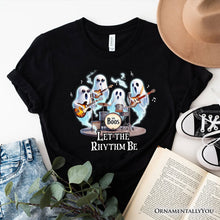 Load image into Gallery viewer, Let the Rhythm Be Ghost Band T-Shirt, Whimsical Music Tee for Guitar Rock Style People
