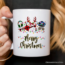 Carregar imagem no visualizador da galeria, Personalized Mug Airplane Pilot Buffalo Plaid Christmas, Flight Aircraft Crew Gift Holiday Decoration
