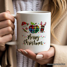 Carregar imagem no visualizador da galeria, Personalized Mug Autism Teacher Buffalo Plaid Christmas, Thank You Gift
