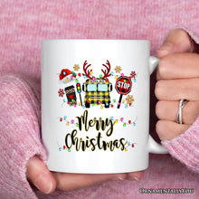 Carregar imagem no visualizador da galeria, Personalized Mug School Bus Driver Buffalo Plaid Christmas Gift
