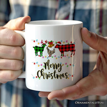 Carregar imagem no visualizador da galeria, Personalized Mug Farm Animal Buffalo Plaid Christmas, Farmhouse Gift
