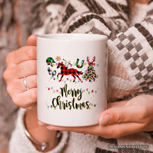 Carregar imagem no visualizador da galeria, Personalized Mug Horse Buffalo Plaid Christmas, Equestrian Gift

