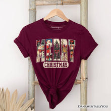 Carregar imagem no visualizador da galeria, Merry Christmas Vintage T‑Shirt, Santa Tree Reindeer Snowman Nutcracker Tee
