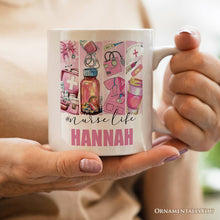Carregar imagem no visualizador da galeria, Nurse Life Personalized Mug, Coquette Medical Worker Appreciation Gift with Custom Name
