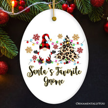 Carregar imagem no visualizador da galeria, Personalized Gnome Plaid Leopard Merry Christmas Ornament Gift
