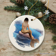 Carregar imagem no visualizador da galeria, Personalized Mermaid Women Christmas Ornament
