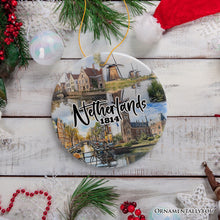 Carregar imagem no visualizador da galeria, Picturesque Netherlands Heritage Christmas Ornament, Dutch Landmarks and Culture Travel Souvenir Gift
