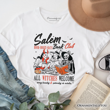 Cargar imagen en el visor de la galería, Salem Book Club Witches T-Shirt, Spooky Halloween Reading Girl Tee
