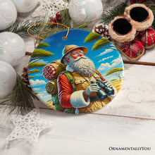 Carregar imagem no visualizador da galeria, Santa Claus on a Safari Adventure Ornament, Christmas Gift and Decor for Explorers

