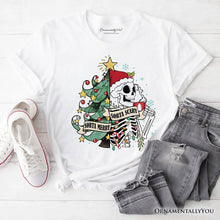 Load image into Gallery viewer, Sorta Merry Christmas Skeleton, Sarcastic Holiday Tee
