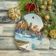 Carregar imagem no visualizador da galeria, St. Petersburg Christmas Ornament, Florida's Gulf Coast City Souvenir and Decor
