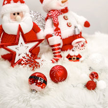 Load image into Gallery viewer, Super Santa Christmas Ornament Mega Bundle Set, Red and White Baubles, Snowman, Suit, Belt, and Snowflakes
