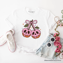 Load image into Gallery viewer, Sweet and Spooky Poison Cherries Halloween T-Shirt, Coquette Skulls Tee
