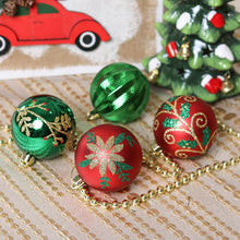 Load image into Gallery viewer, Uniquely Patterned Christmas Bauble Set, 35 Ornaments with Red, Green, and Gold
