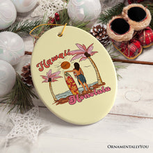 Carregar imagem no visualizador da galeria, Unique Hawaii Cartoon Art Christmas Ornament, Holiday Gift for Surfers
