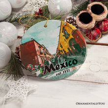 Load image into Gallery viewer, Urban Mexico Scenic Traveler Ornament, Mexican Mercado and Street Christmas Gift
