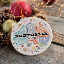 Carregar imagem no visualizador da galeria, Vibrantly Unique and Stylish Australia Continent Map Ornament, Christmas Souvenir
