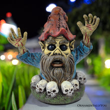 Carregar imagem no visualizador da galeria, Zombie Gnome Garden Statue, 8" Outdoor Halloween Figurine Yard Decoration
