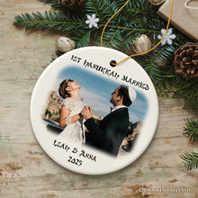 Carregar imagem no visualizador da galeria, First Hanukkah Married Personalized Photo Ornaments, Engagement Gift

