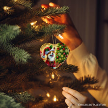 Carregar imagem no visualizador da galeria, Adorable Welsh Corgi with Santa Hat Ornament, Jolly Christmas for Heartfelt Gift
