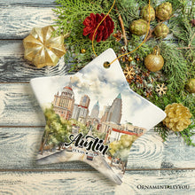 Carregar imagem no visualizador da galeria, Artistic Austin Texas Christmas Ornament, Unique Ceramic Keepsake Souvenir and Gift
