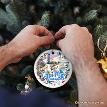 Carregar imagem no visualizador da galeria, Cape May Coastal Charm Ornament, American Seaside Retreat Christmas Gift and New Jersey Souvenir
