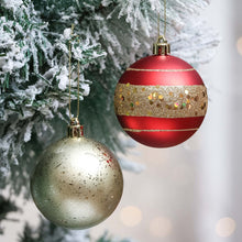Cargar imagen en el visor de la galería, Charming Set of 35 Red and Gold Color Ornament Baubles, Christmas Tree Set
