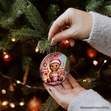 Load image into Gallery viewer, Cozy Gingerbread Man Pink Themed Ornament, Delightful Christmas Gift and Decor
