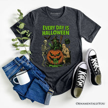 Carregar imagem no visualizador da galeria, Every Day Is Halloween T-Shirt, Vintage Pumpkin Witch Spooky Tee for Eternal Spook Enthusiasts
