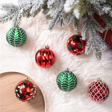 Load image into Gallery viewer, Festive Christmas Ornament Bundle, 16 Red and Green Glittered Baubles
