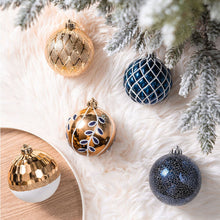 Carregar imagem no visualizador da galeria, Festive Gold and Frosted Blue Assorted Ornament Bauble Bundle, Set of 16 Elegant Christmas Balls
