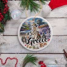 Carregar imagem no visualizador da galeria, Greece Historical Landmarks and Cultural Ornament, Artistic Greek and Athens Handmade Christmas Gift and Travel Souvenir

